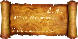 Létai Alexandra névjegykártya